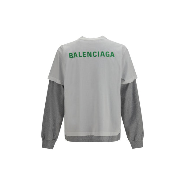 Balenciaga White Cotton Long Sleeve T-Shirt