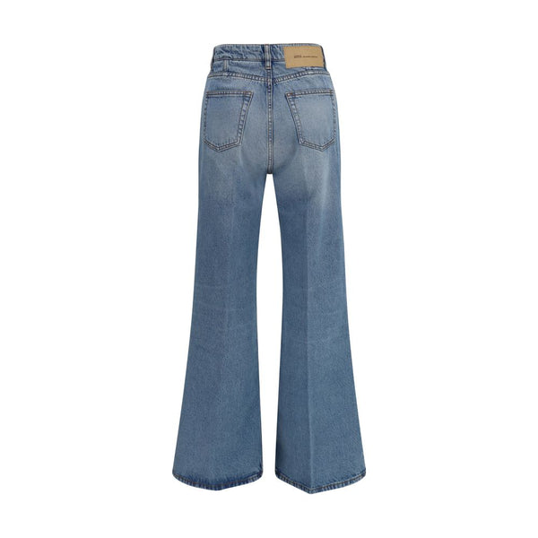 Ami Paris Blue Cotton Flared Jeans