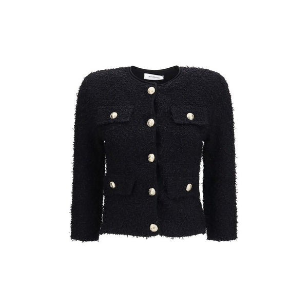 Balmain Black Viscose Shell Jacket