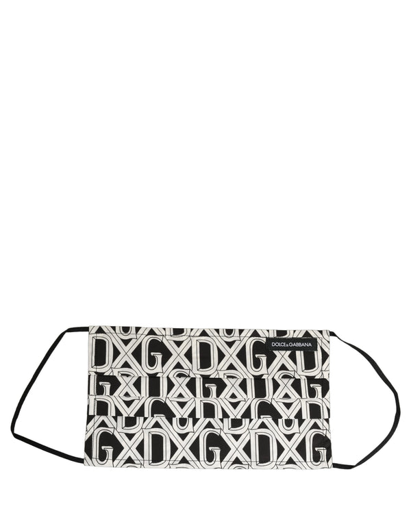 Dolce & Gabbana Black White DG Logo Monogram Elastic Ear Strap Face Mask