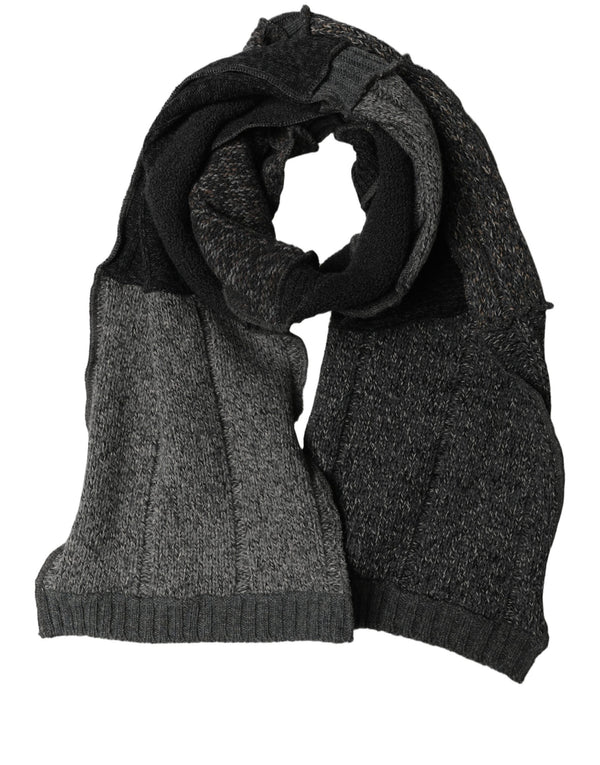 Dolce & Gabbana Multicolor Patchwork Wool Knit Shawl Scarf