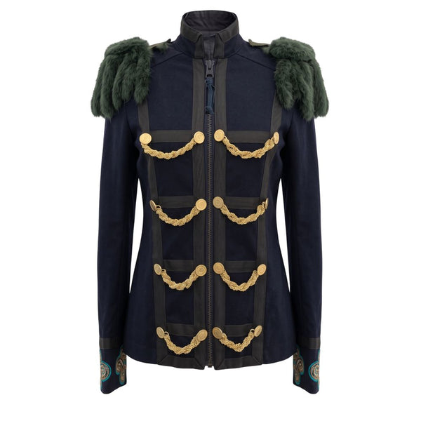 Mr&Mrs Italy Blue Cotton Women's Jacket