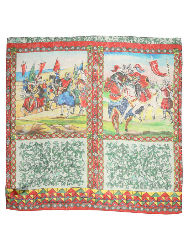 Dolce & Gabbana Multicolor Silk Printed Foulard Scarf