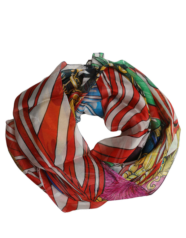 Dolce & Gabbana Multicolor Silk Printed Square Foulard Scarf