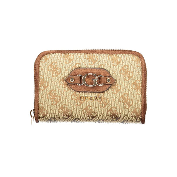 Guess Jeans Beige Polyester Women's Wallet