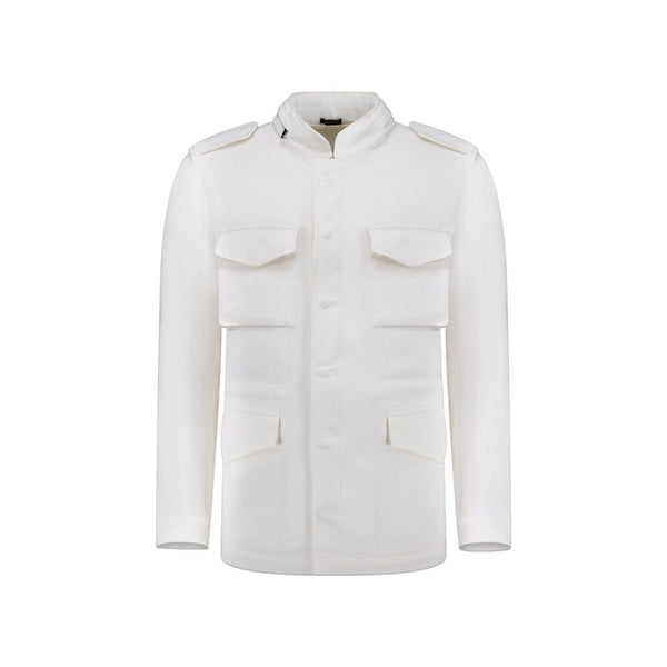 Autore White Cotton Full-Length Jacket
