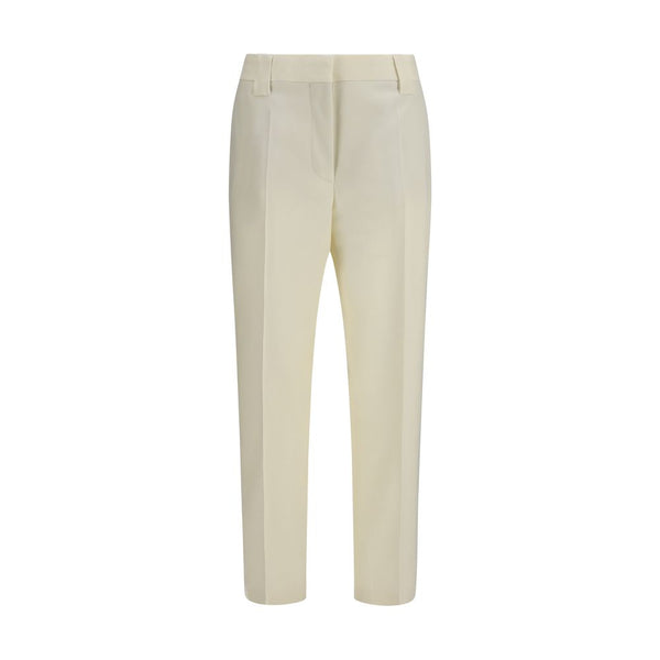Versace Beige Wool Oves Aries Cropped Pants