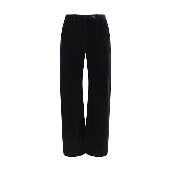 Khaite Black Viscose Casual Pants
