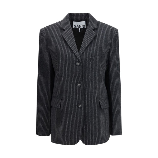 Ganni Gray Wool Oves Aries Blazer