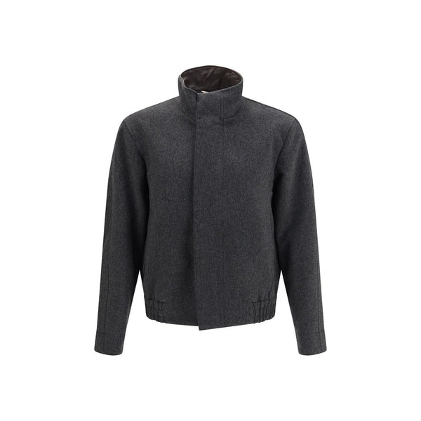 Lardini Gray Wool Oves Aries Bomber