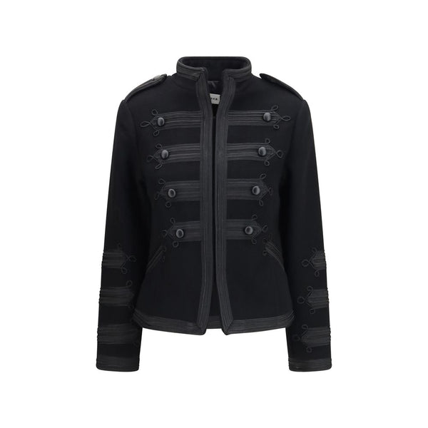 P.A.R.O.S.H. Black Wool Oves Aries Biker Jacket