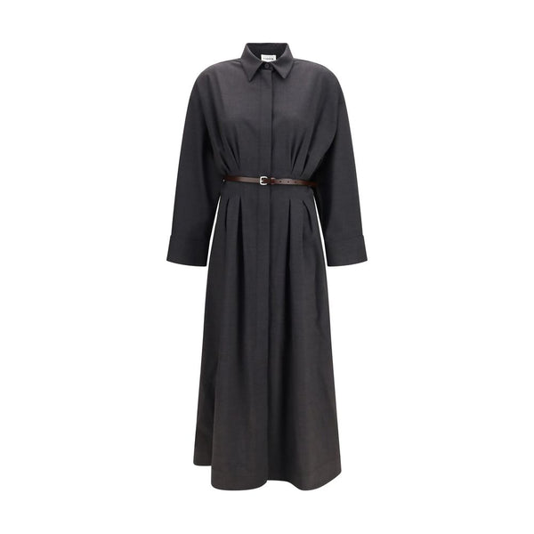 P.A.R.O.S.H. Gray Wool Oves Aries Casual Dress