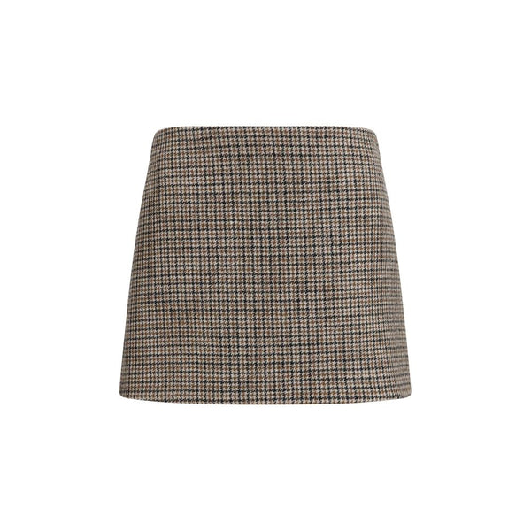P.A.R.O.S.H. Brown Wool Oves Aries Mini Skirt