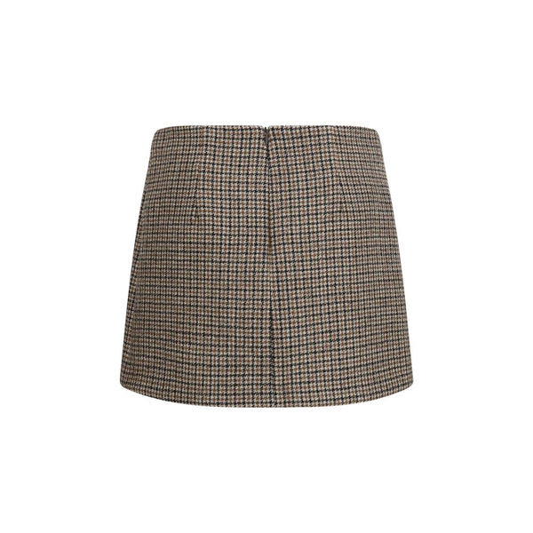 P.A.R.O.S.H. Brown Wool Oves Aries Mini Skirt
