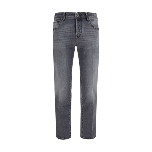 Jacob Cohen Gray Cotton Straight-Leg Jeans