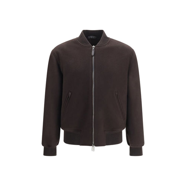 Brioni Brown Wool Oves Aries Bomber