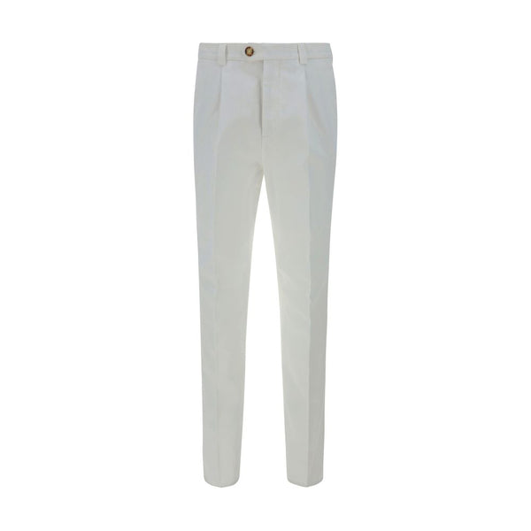 Brunello Cucinelli White Cotton Casual Pants