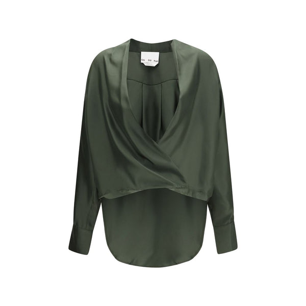 SA SU PHI Bicolor Silk Blouse
