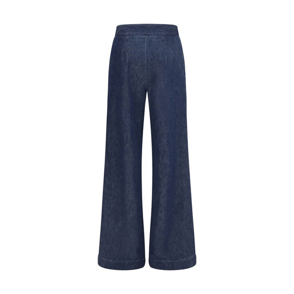 SA SU PHI Blue Cotton Casual Pants
