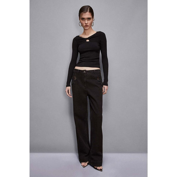 Patrizia Pepe Black Viscose Sweatshirt