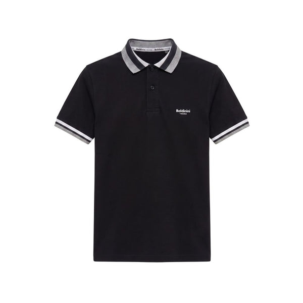 Baldinini Trend Black Cotton Men Polo
