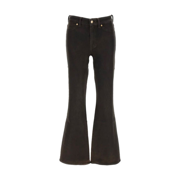 7FOR Black Cotton Bootcut Jeans