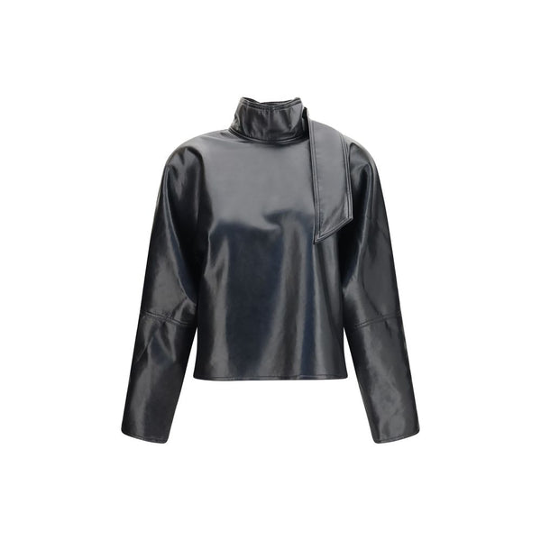 Agolde Black Recycled Leather Shirt