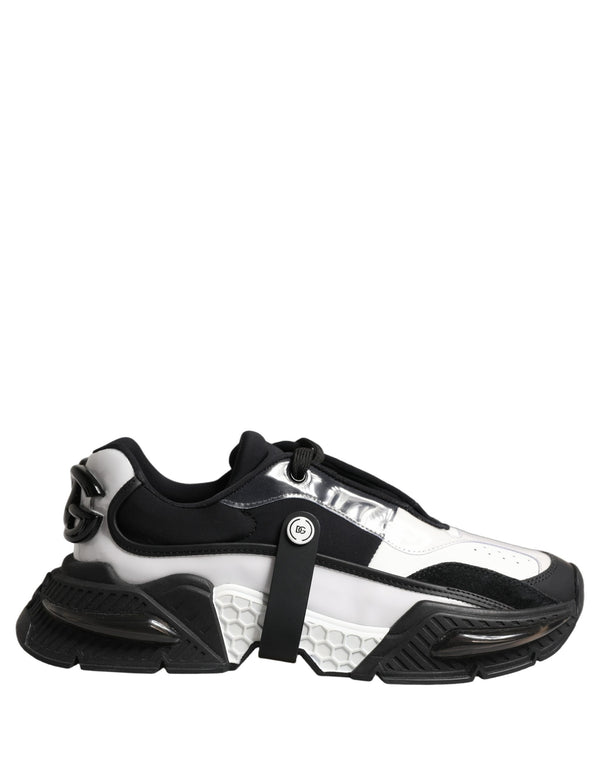 Dolce & Gabbana White Black Logo Airmaster Men Sneakers Shoes