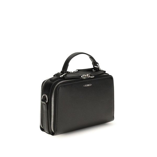 Fendi Black Calf Leather Bos Taurus Handbag