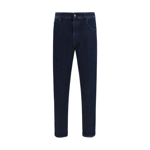 PT Torino Blue Cotton Tapered Jeans
