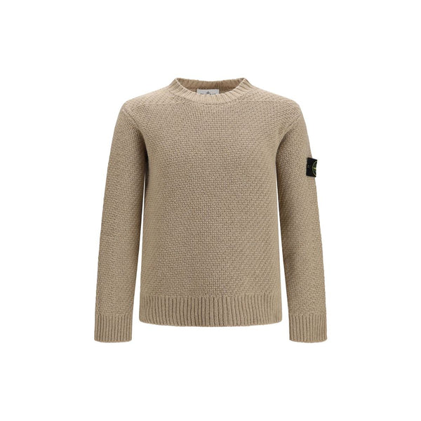 Stone Island Beige Wool Oves Aries Sweatshirt