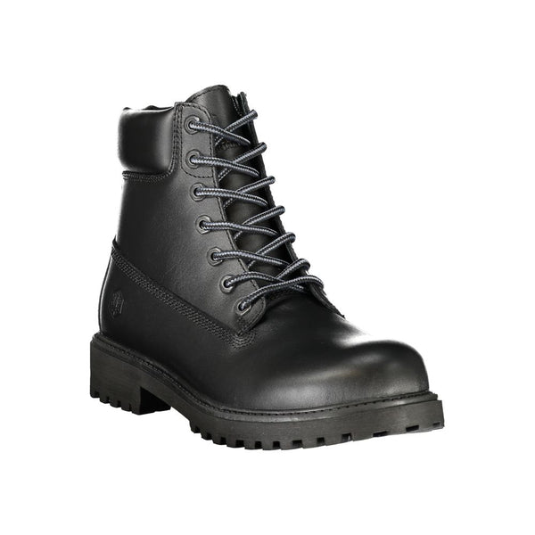 Lumberjack Black Leather Mens Sneaker