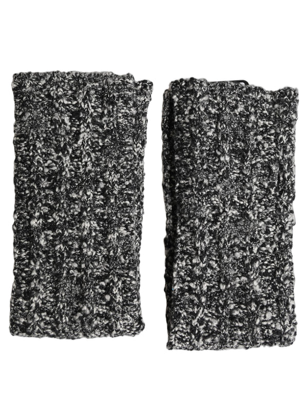 Dolce & Gabbana Sleeves Black Wool Blend Knitted Warmer Arm