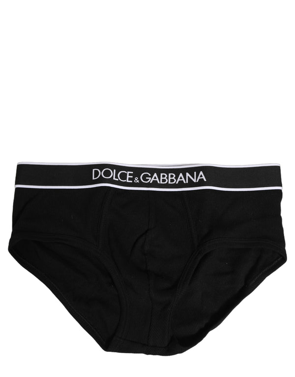Dolce & Gabbana Black Logo Cotton Men Brando Brief Underwear
