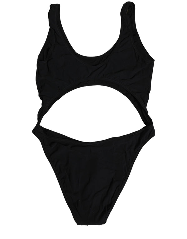 Dolce & Gabbana Black Cutout Logo One Piece Swimsuit Swimwear