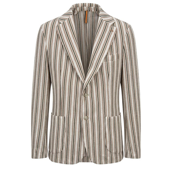 Roberto Pepe Luxury Beige Cotton Men Jacket