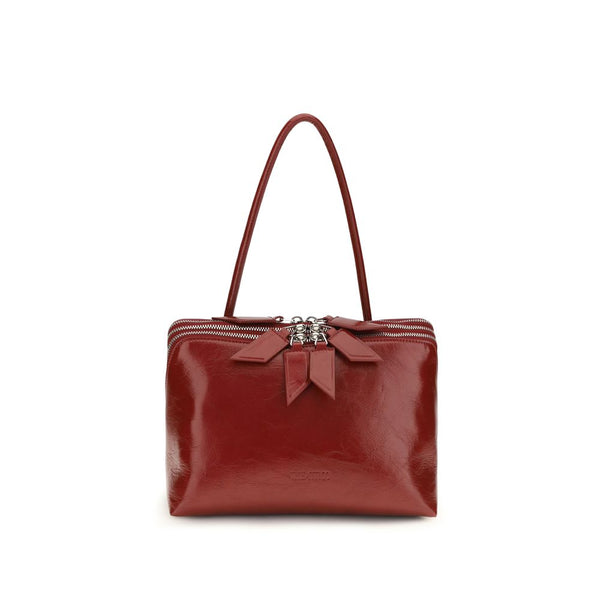 The Attico Red Calf Leather Bos Taurus Shoulder Bag