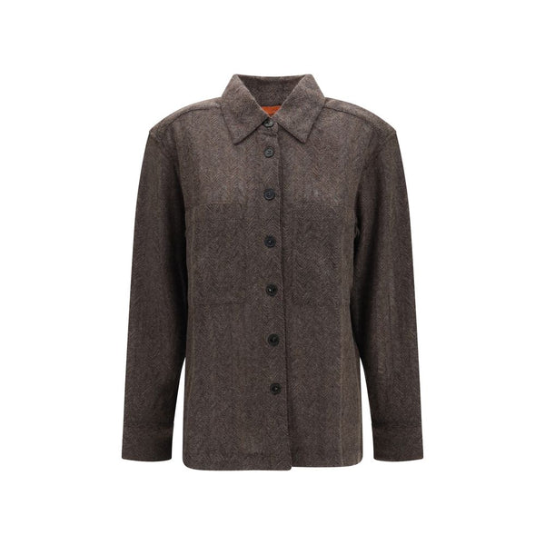 Missoni Brown Cashmere Dress Shirt