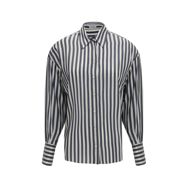 Brunello Cucinelli Multicolor Silk Pattern Shirt