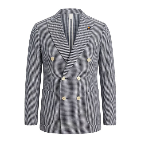 Roberto Pepe Luxury Blue Cotton Men Jacket