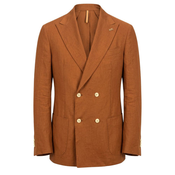 Roberto Pepe Luxury Brown Linen Men's Jacket