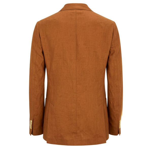 Roberto Pepe Luxury Brown Linen Men's Jacket