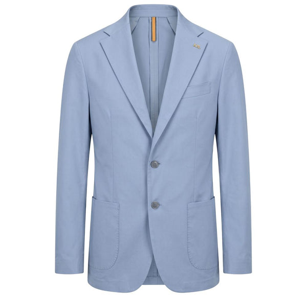 Roberto Pepe Luxury Light Blue Cotton Men Jacket