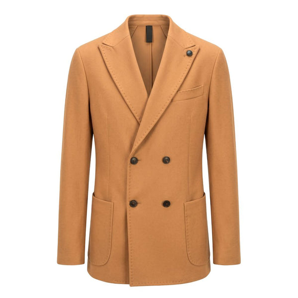 Roberto Pepe Luxury Brown Wool Men Jacket