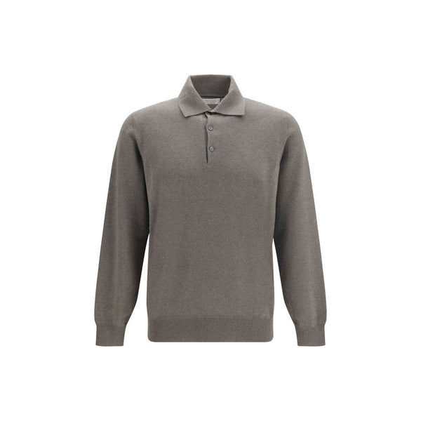 Brunello Cucinelli Brown Cashmere Polo Shirt