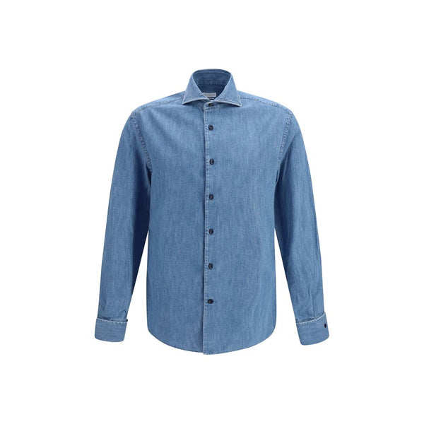 Brunello Cucinelli Blue Denim Shirt