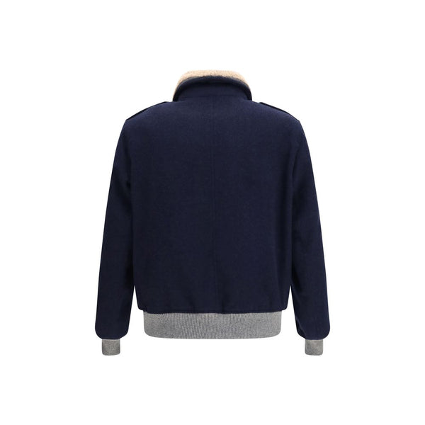 Brunello Cucinelli Blue Cashmere Full-Length Jacket