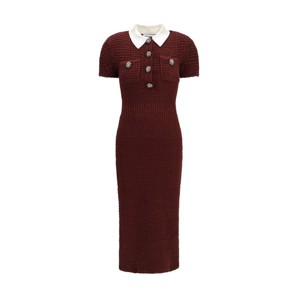 Self-Portrait Bordeaux Polyester Casual Dress