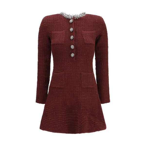 Self-Portrait Bordeaux Polyester Casual Dress