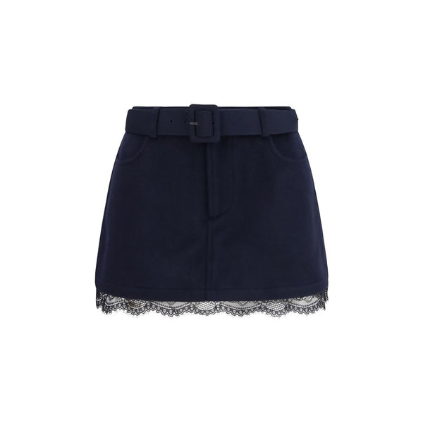 Self-Portrait Blue Wool Oves Aries Bermuda Shorts